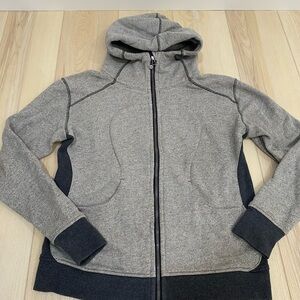 Lululemon Scuba Hoodie Light Cotton Heathered Gray Speckled Black Size 10